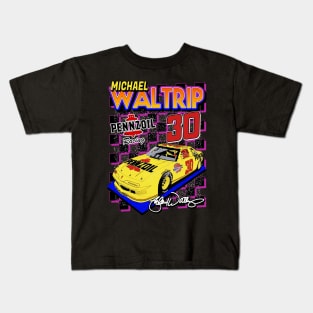 Michael Waltrip Pennzoil Retro Nascar Design Kids T-Shirt